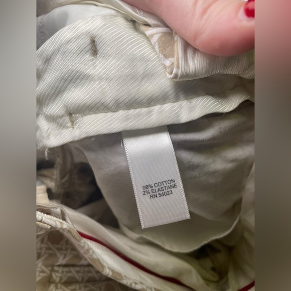 Banana Republic Brown Lattice Print Slim Fit Ankle Pants Size 4 Cotton - Picture 5 of 7